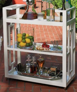 Global Views New Arrivals Grid Block Bar Cart White