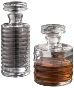 Global Views Ribbed Decanters Set Two