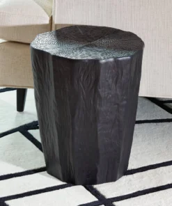 Global Views New Arrivals Trunk Stool Black