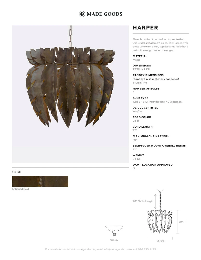 Made Goods Harper Chandelier 4 Made Goods Harper Chandelier