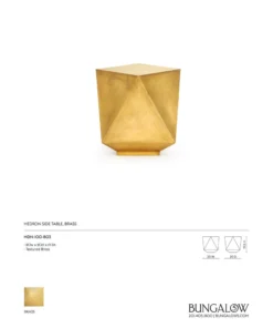 Bungalow 5 New Arrivals Hedron Side Table Brass
