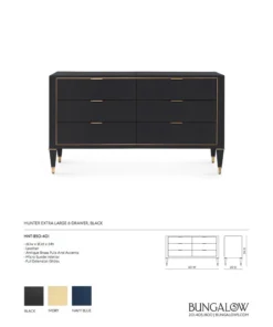 Bungalow 5 Hunter Extra Large 6 Drawer Chest Black New Arrivals 11 Bungalow 5 Hunter Extra Large 6 Drawer Chest Black New Arrivals