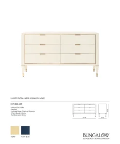 Bungalow 5 Hunter Extra Large 6 Drawer Chest Ivory New Arrivals