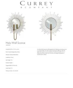 Currey And Company New Arrivals Halo Wall Sconce 7 Currey And Company New Arrivals Halo Wall Sconce