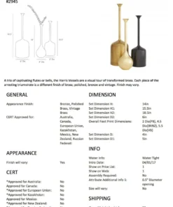 Arteriors Home Harris Vessels Set Of 3 17 Arteriors Home Harris Vessels Set Of 3