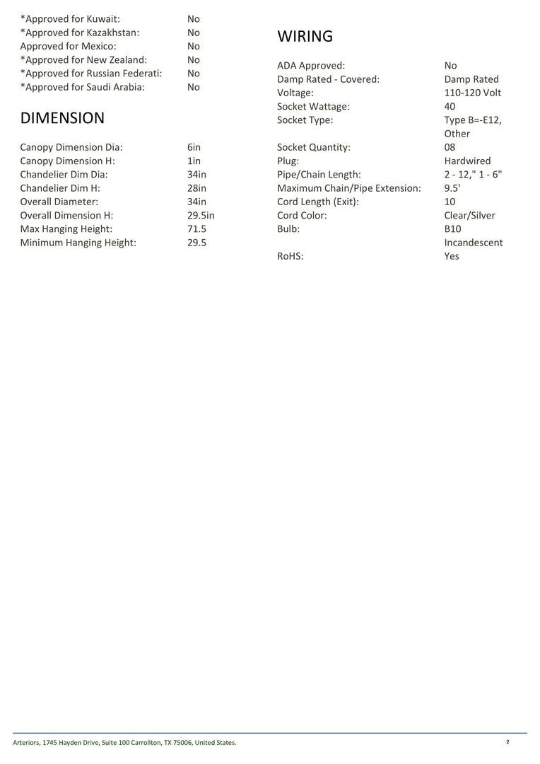 Arteriors Home Haskell Large Chandelier 7 Arteriors Home Haskell Large Chandelier