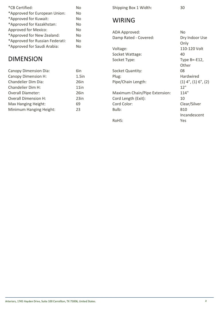 Arteriors Home Haskell Small Chandelier 6 Arteriors Home Haskell Small Chandelier