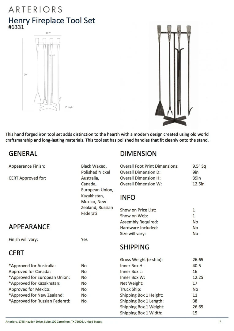 Arteriors Home Henry Fireplace Tools New Arrivals 5 Arteriors Home Henry Fireplace Tools New Arrivals