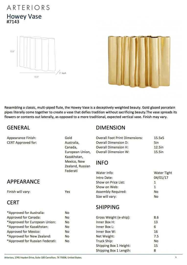 Arteriors Home New Arrivals Howey Vase 5 Arteriors Home New Arrivals Howey Vase