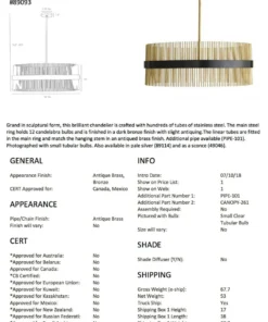 Arteriors Home New Arrivals Hozier Chandelier Antique Brass