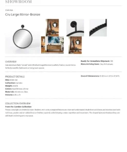 Four Hands Cru Large Mirror Aged Bronze 9 Four Hands Cru Large Mirror Aged Bronze