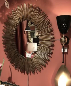 Arteriors Home New Arrivals Prescott Large Oval Iron Mirror Gold Leaf