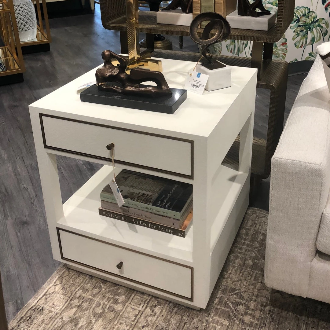 Bungalow 5 Carmen 2 Drawer Side Table White 3 Bungalow 5 Carmen 2 Drawer Side Table White