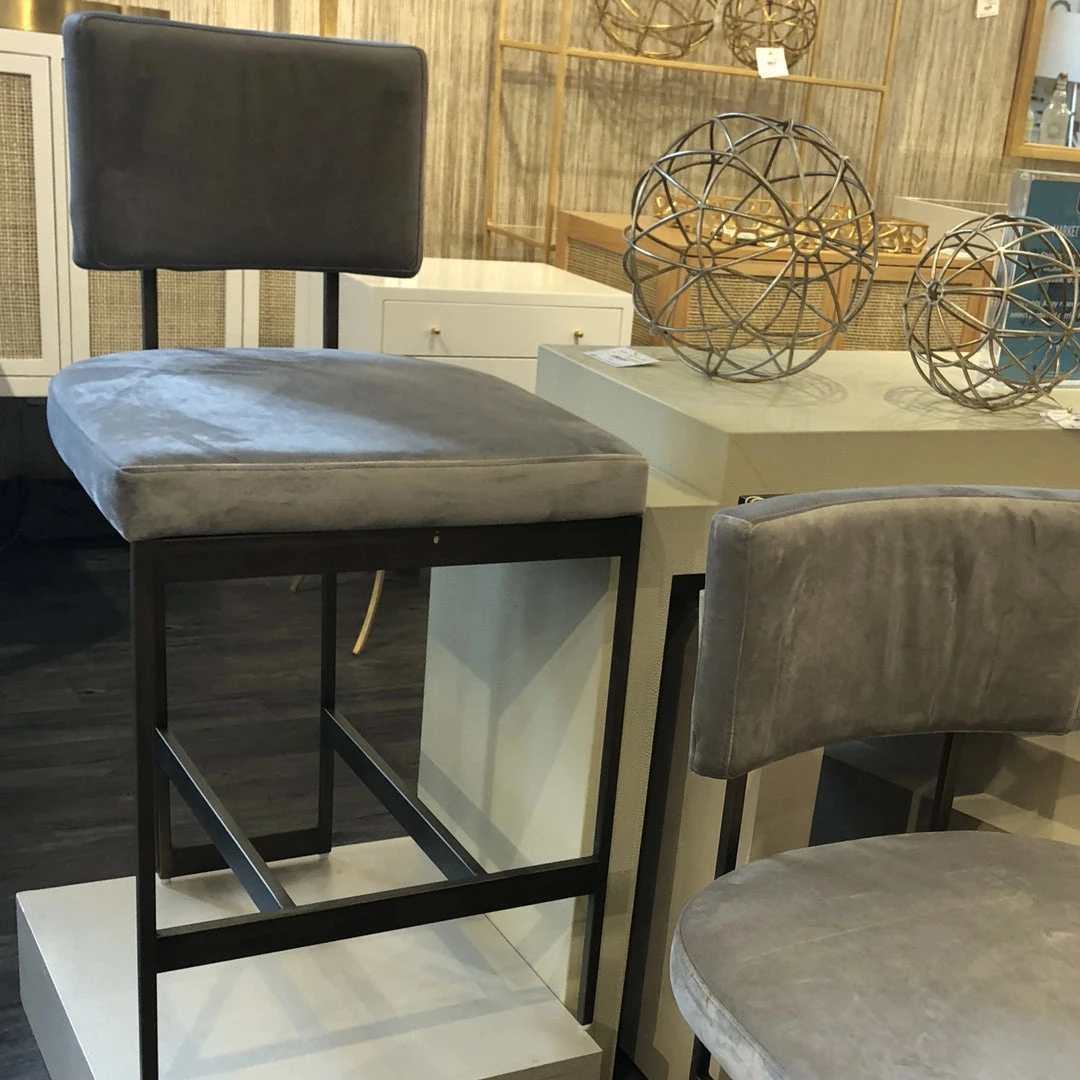 Worlds Away New Arrivals Baylor Counter Stool Bronze And Grey Velvet 2 Worlds Away New Arrivals Baylor Counter Stool Bronze And Grey Velvet