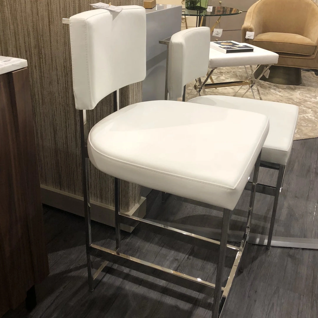 Worlds Away Baylor Counter Stool Nickel And White Vinyl New Arrivals 2 Worlds Away Baylor Counter Stool Nickel And White Vinyl New Arrivals