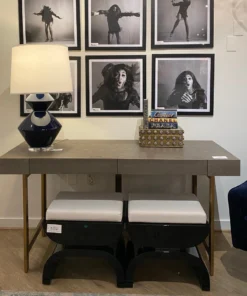 Worlds Away Boone Desk Smoke Grey