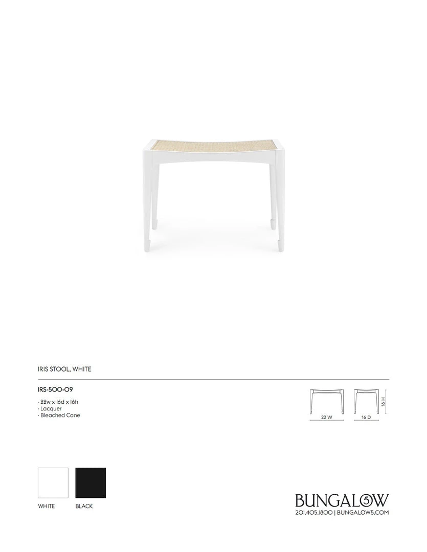 Bungalow 5 Iris Stool White 5 Bungalow 5 Iris Stool White