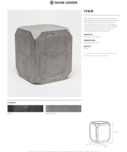 Made Goods Ivan Side Table Waxed Gray Concrete 5 Made Goods Ivan Side Table Waxed Gray Concrete
