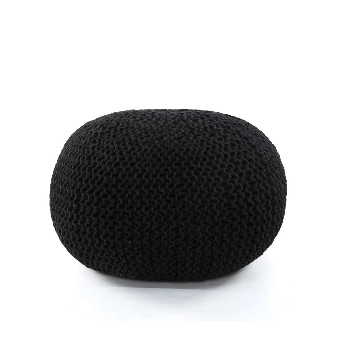 Four Hands Jute Knit Pouf Black New Arrivals 1 Four Hands Jute Knit Pouf Black New Arrivals