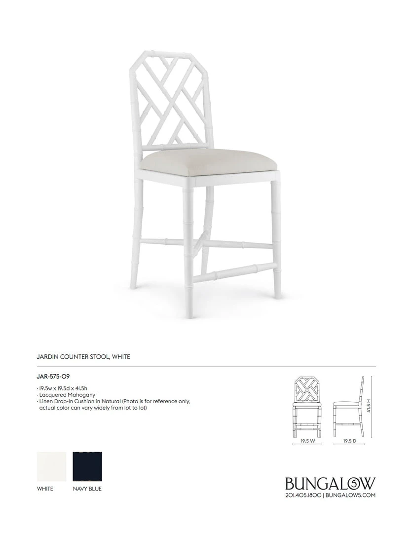 Bungalow 5 New Arrivals Jardin Counter Stool White 4 Bungalow 5 New Arrivals Jardin Counter Stool White