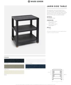 Made Goods New Arrivals Jarin Side Table White Faux Belgian Linen