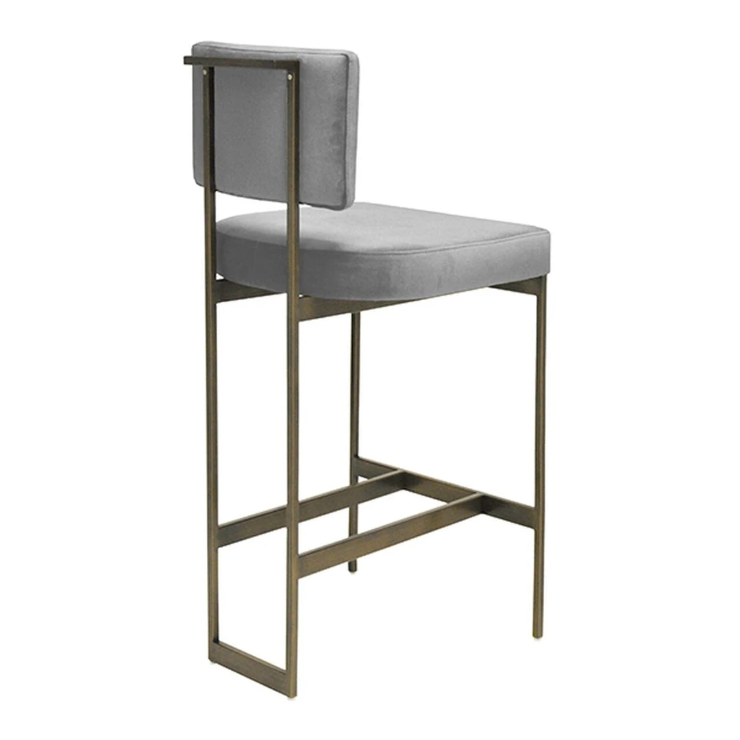 Worlds Away New Arrivals Jones Bar Stool Gray Velvet And Bronze 2 Worlds Away New Arrivals Jones Bar Stool Gray Velvet And Bronze