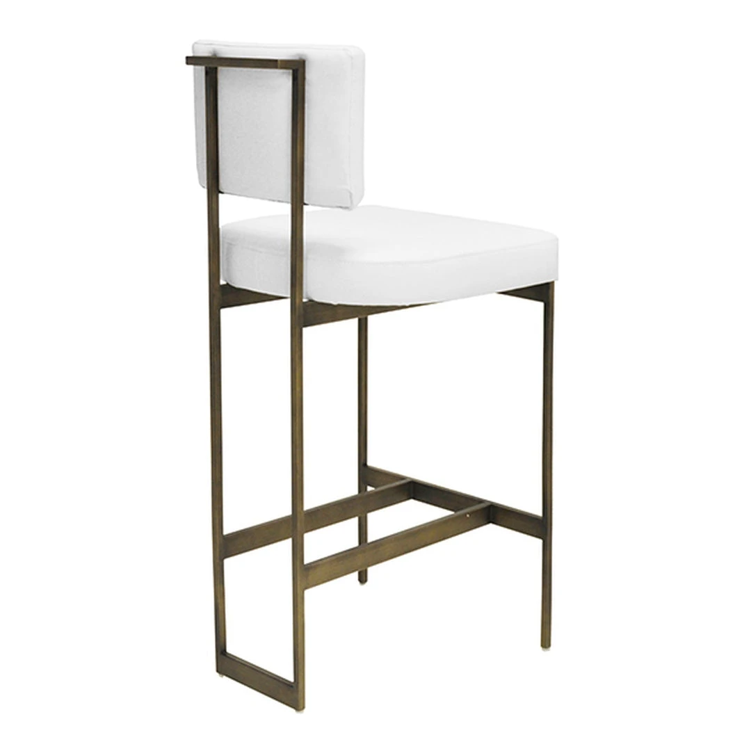 Worlds Away New Arrivals Jones Bar Stool White Vinyl And Bronze 2 Worlds Away New Arrivals Jones Bar Stool White Vinyl And Bronze