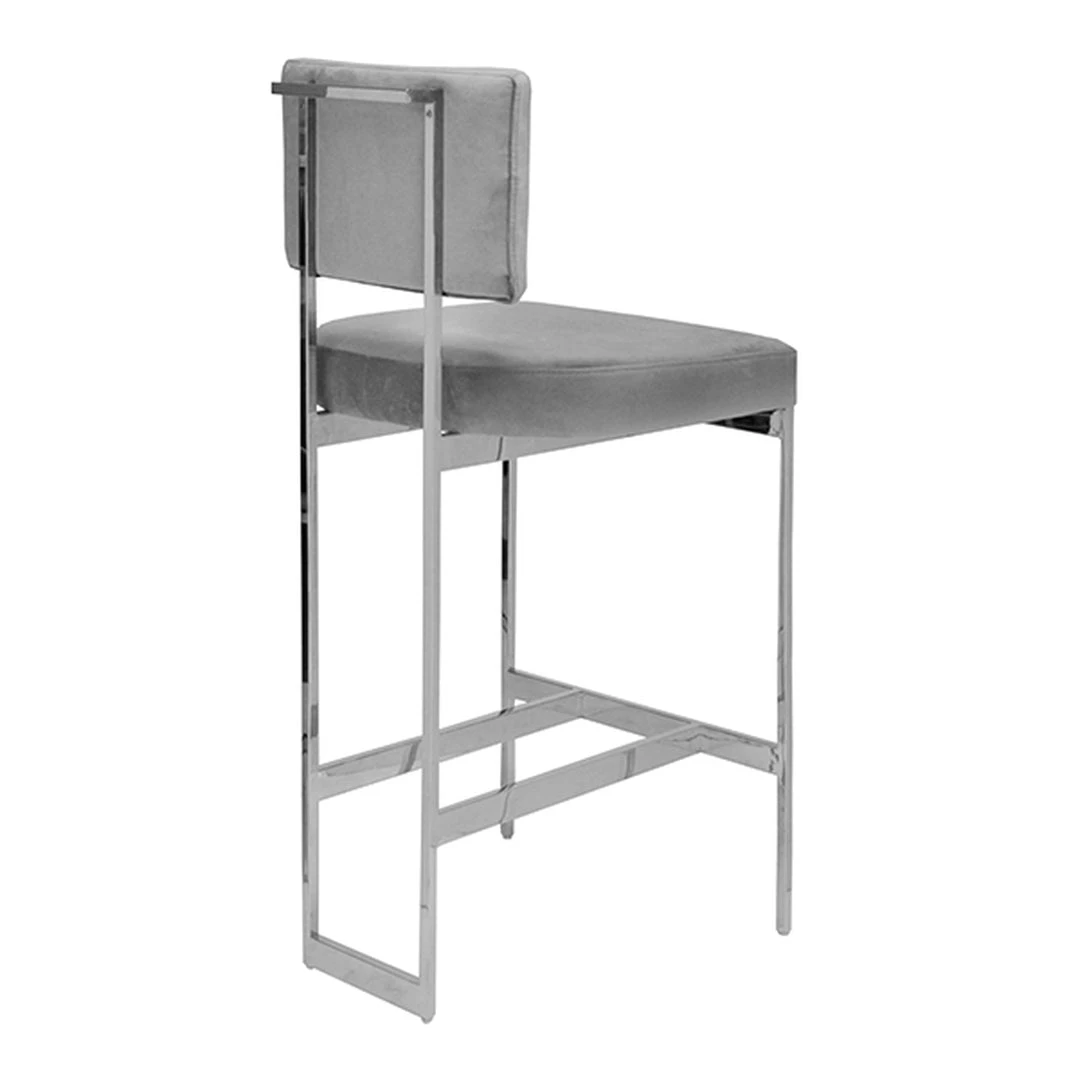 Worlds Away New Arrivals Jones Bar Stool Gray Velvet And Nickel 2 Worlds Away New Arrivals Jones Bar Stool Gray Velvet And Nickel