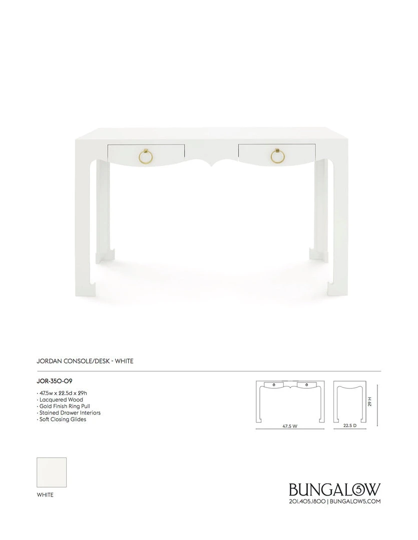 Bungalow 5 Jordan Console Desk White 4 Bungalow 5 Jordan Console Desk White