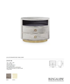 Bungalow 5 Julius 2 Drawer Side Table Gray New Arrivals 15 Bungalow 5 Julius 2 Drawer Side Table Gray New Arrivals