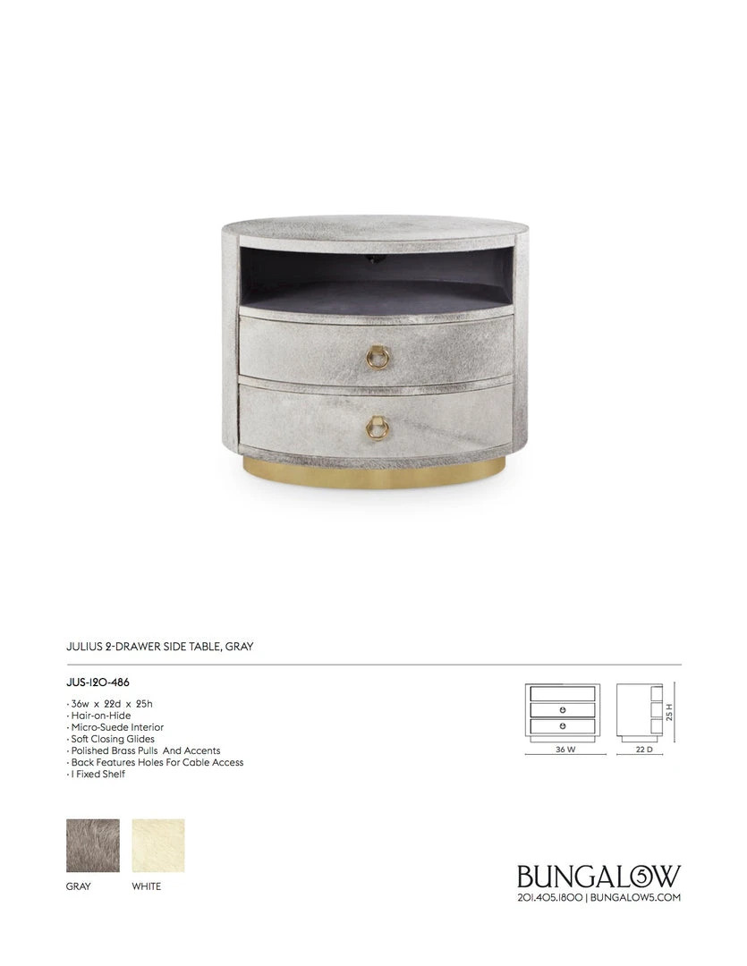 Bungalow 5 Julius 2 Drawer Side Table Gray New Arrivals 8 Bungalow 5 Julius 2 Drawer Side Table Gray New Arrivals