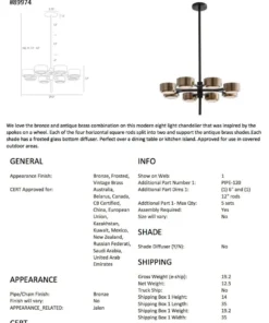 Arteriors Home New Arrivals Jalen Small Bronze Chandelier