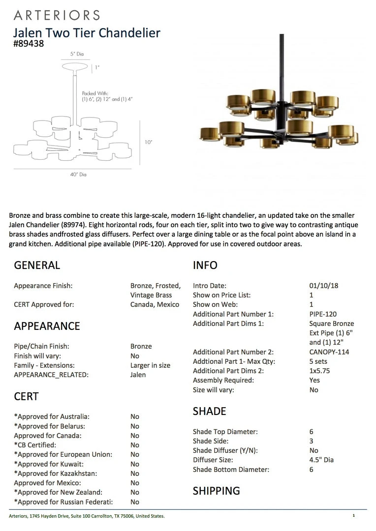 Arteriors Home New Arrivals Jalen Two Tier Chandelier 5 Arteriors Home New Arrivals Jalen Two Tier Chandelier