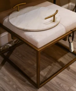 Jamie Young New Arrivals Shelby Stool White Hide