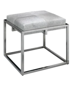 Jamie Young Shelby Stool Grey Hide