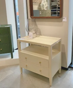 Made Goods New Arrivals Jarin Double Nightstand White Faux Belgian Linen