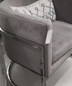 Worlds Away Jenna Chair Nickel And Grey Velvet 7 Worlds Away Jenna Chair Nickel And Grey Velvet