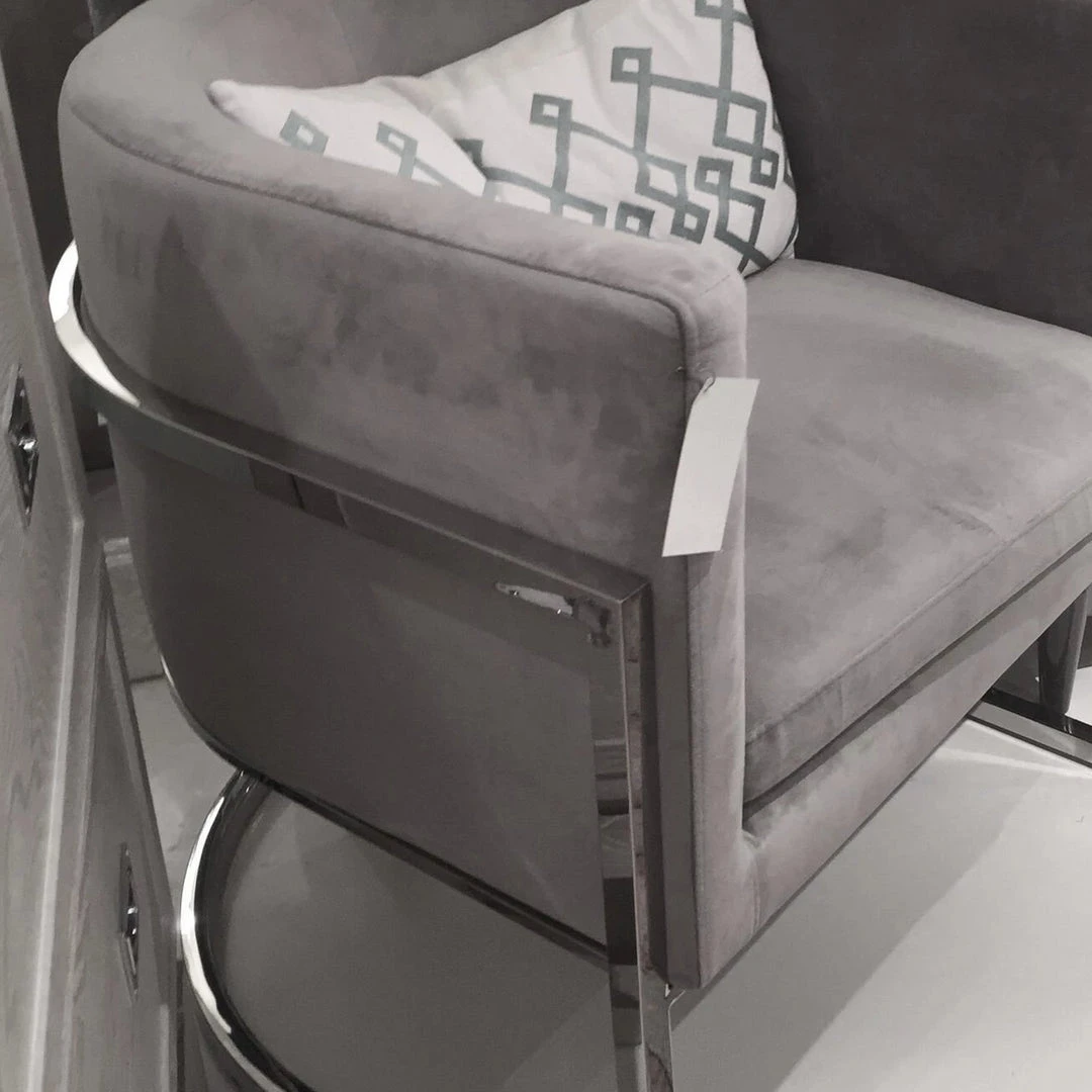 Worlds Away Jenna Chair Nickel And Grey Velvet 4 Worlds Away Jenna Chair Nickel And Grey Velvet