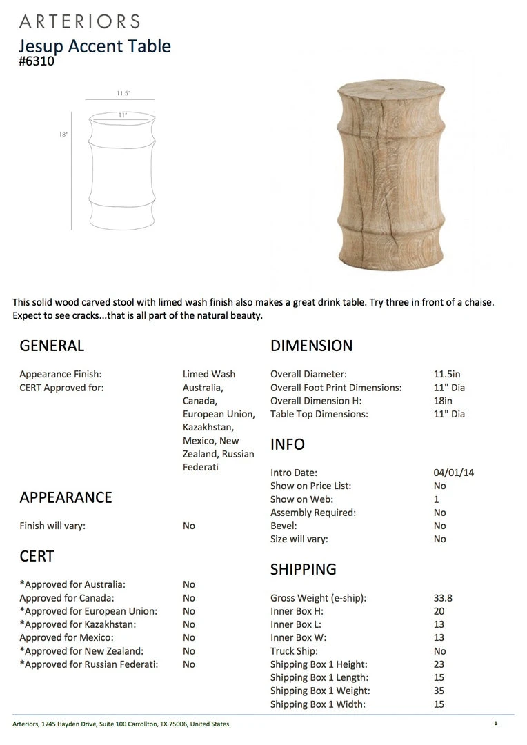 Arteriors Home New Arrivals Jesup Stool 5 Arteriors Home New Arrivals Jesup Stool