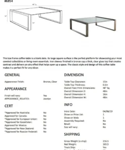 Arteriors Home New Arrivals Jocelyn Coffee Table Bronze