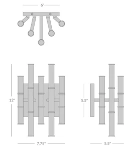 Jonathan Adler Meurice Five Arm Sconce Polished Nickel