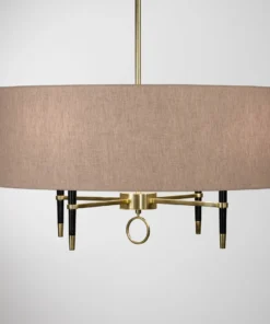 Jonathan Adler Ventana Single Tier Chandelier Brass And Ebony
