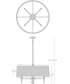 Jonathan Adler Ventana Single Tier Chandelier Brass And Ebony