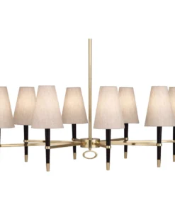 Jonathan Adler Ventana Oval Chandelier Antique Brass