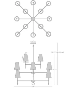 Jonathan Adler Ventana Three Tier Chandelier Brass And Ebony New Arrivals
