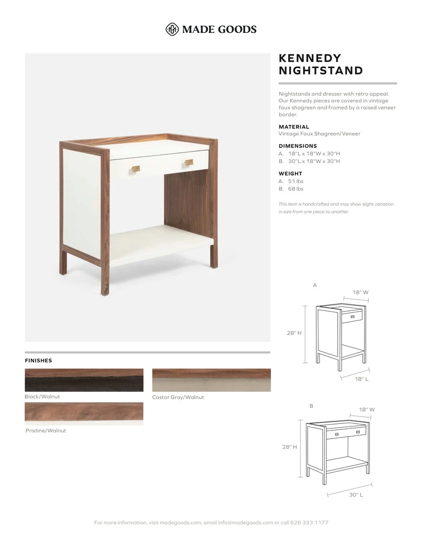 Made Goods New Arrivals Kennedy Double Nightstand Pristine And Walnut 5 Made Goods New Arrivals Kennedy Double Nightstand Pristine And Walnut