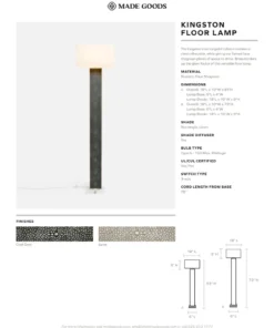 Made Goods Kingston Floor Lamp Sand Faux Shagreen 5 Made Goods Kingston Floor Lamp Sand Faux Shagreen