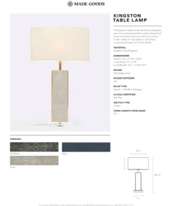 Made Goods Kingston Table Lamp Navy Faux Shagreen New Arrivals