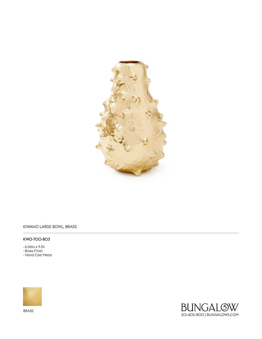 Bungalow 5 Kiwano Vase Brass 5 Bungalow 5 Kiwano Vase Brass