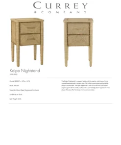 Currey And Company New Arrivals Kaipo Nightstand
